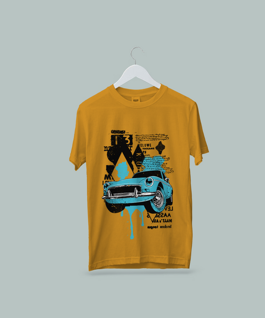 Fast & Stylish: Retro Car Art Half Sleeve T-Shirt